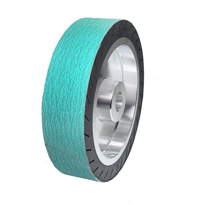 Rams Bralin 8 x 2 inch Rubber Expansion Centrifugal Wheel Working with Zirconia/Non-Woven Nylon Sanding Bands (Zirconia Belts 4 pcs Mix) - Image 3